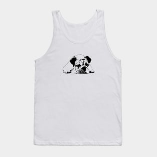 Bulldog Black and White Minimalistic Abstract Art Tank Top